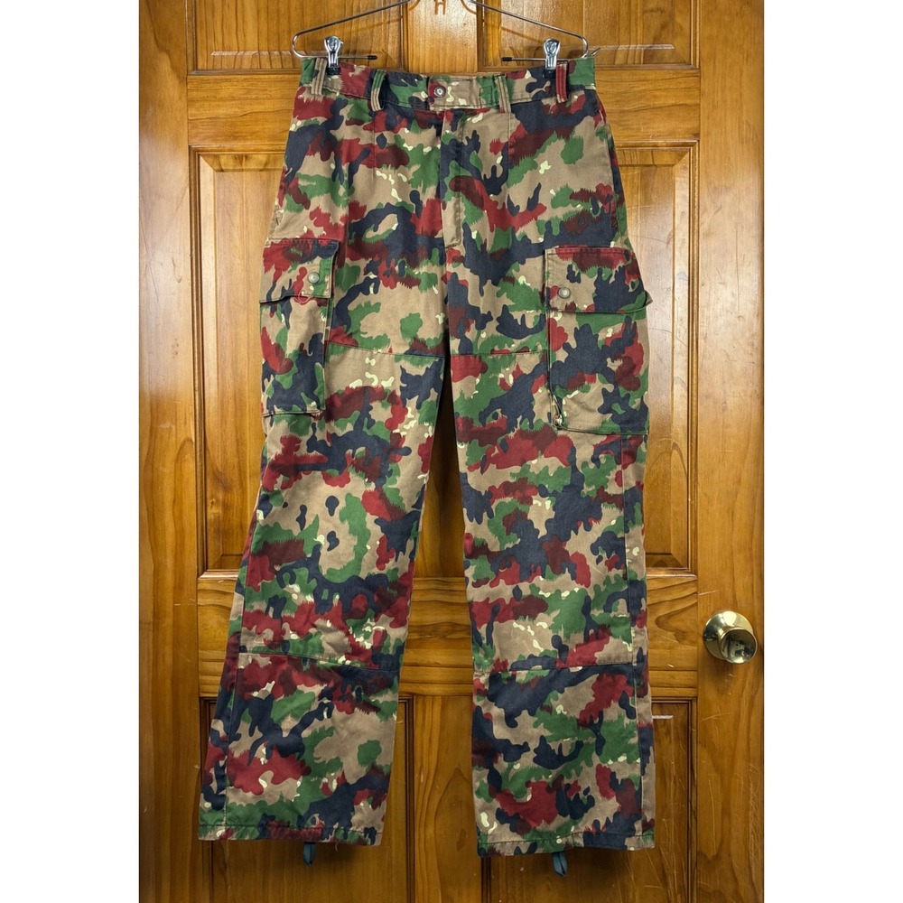 Swiss M83 Alpenflage Camo Cargo Pants SIRNA Military Surplus Sz 44/80 31x31 VTG